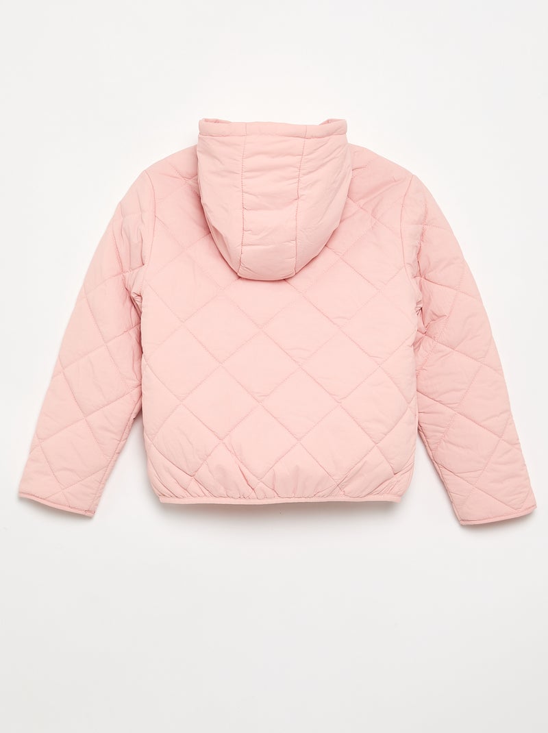Blouson matelassé à capuche Rose - Kiabi