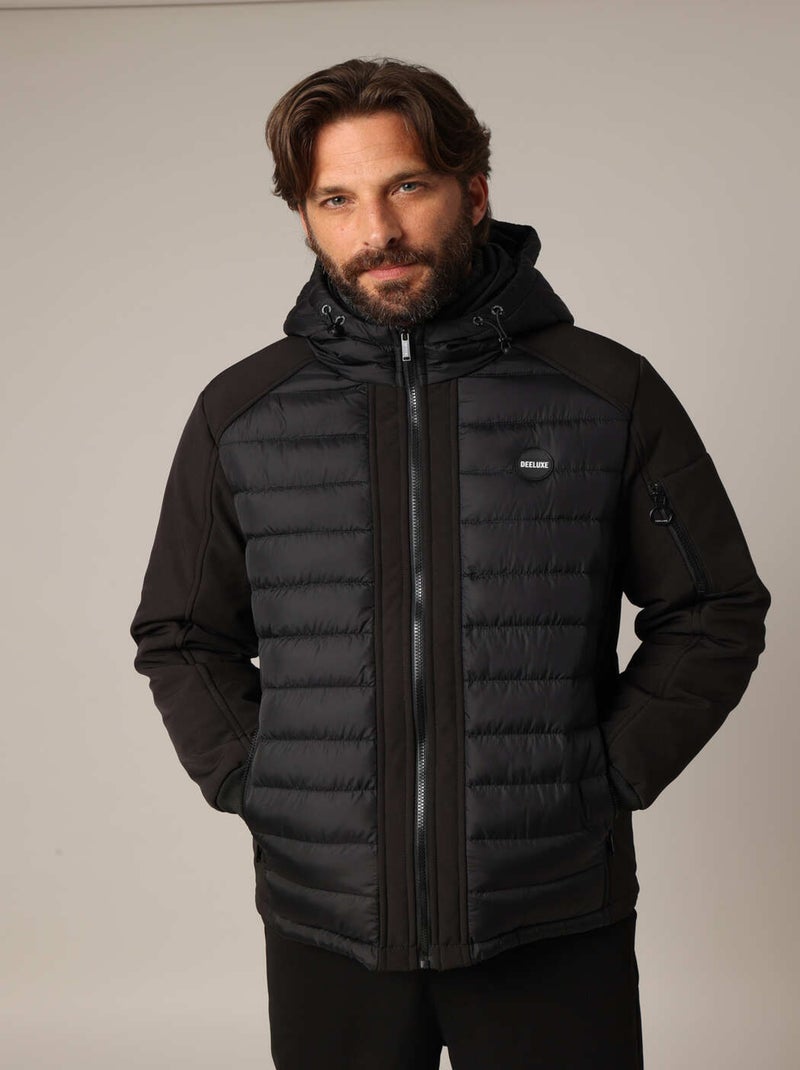 Blouson matelassé avec capuche et poches zippées 'Deeluxe' Noir - Kiabi