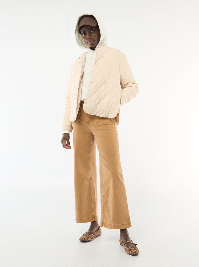 Blouson matelassé avec plastron amovible Beige - Kiabi