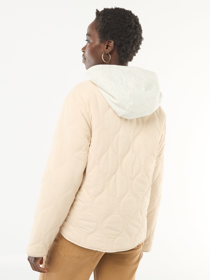 Blouson matelassé avec plastron amovible Beige - Kiabi
