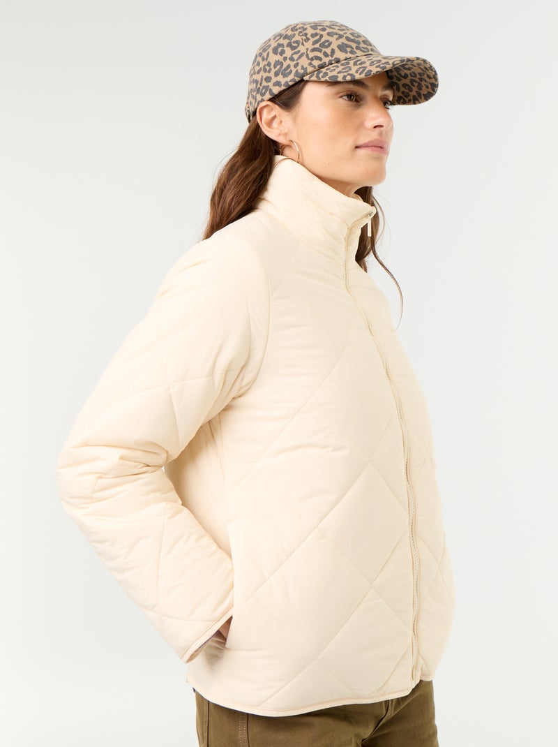 Blouson matelassé et déperlant Beige - Kiabi