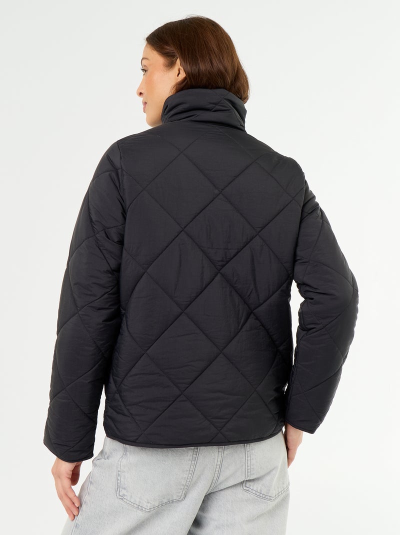 Blouson matelassé et déperlant Noir - Kiabi