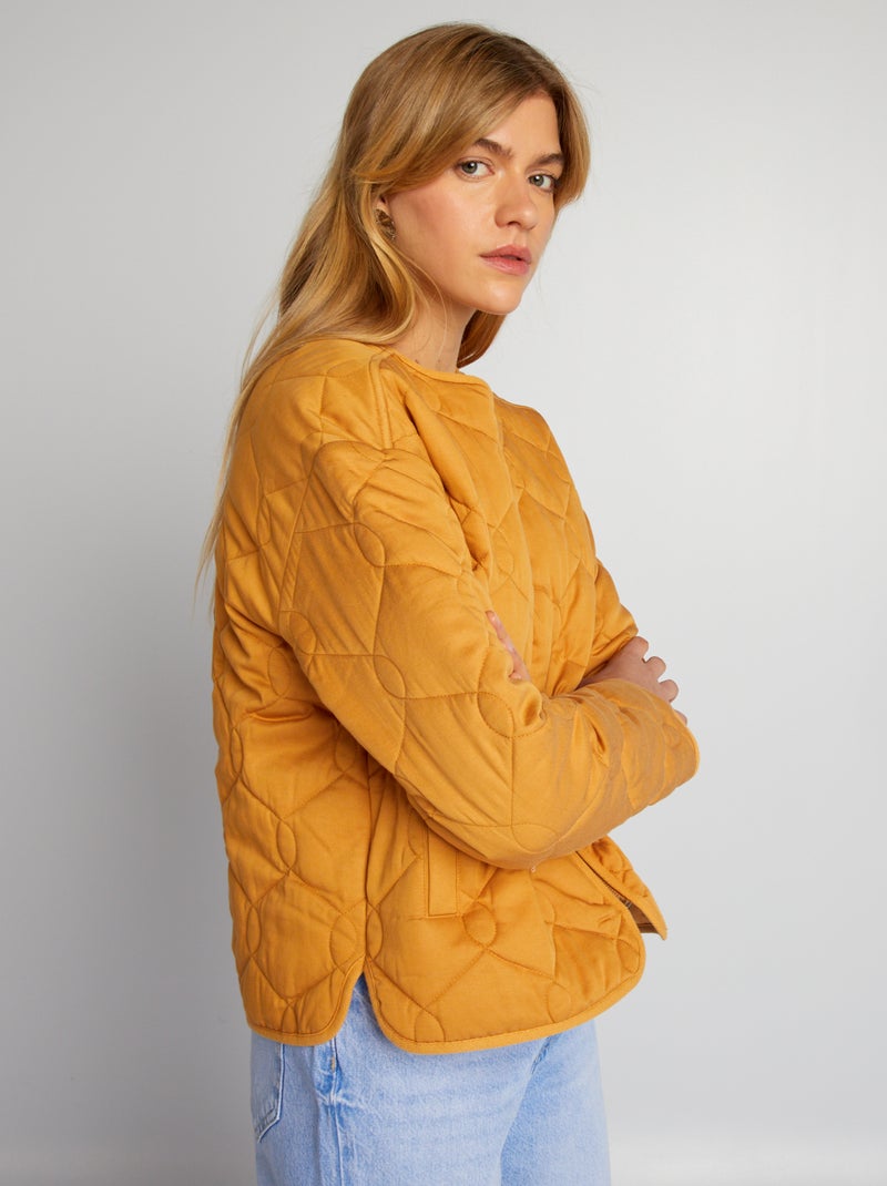 Blouson matelassé fantaisie Moutarde - Kiabi