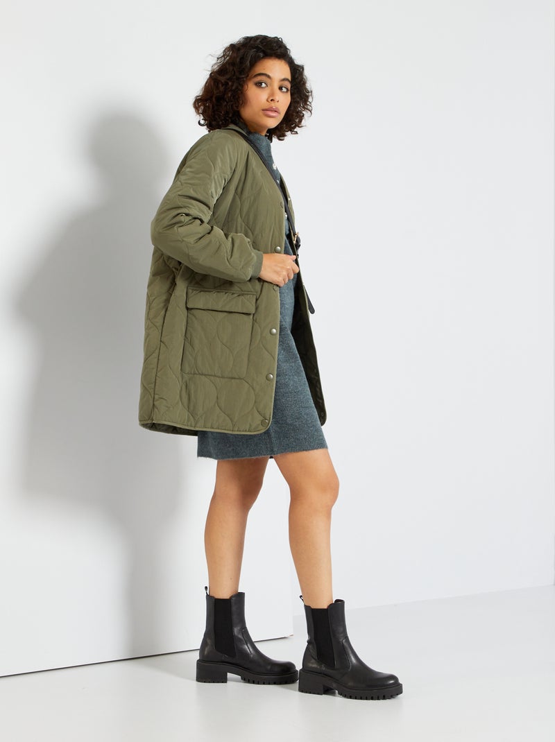 Blouson matelassé kaki - Kiabi