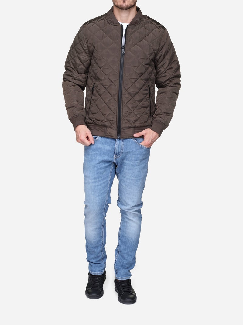 Blouson matelassé Marron - Kiabi