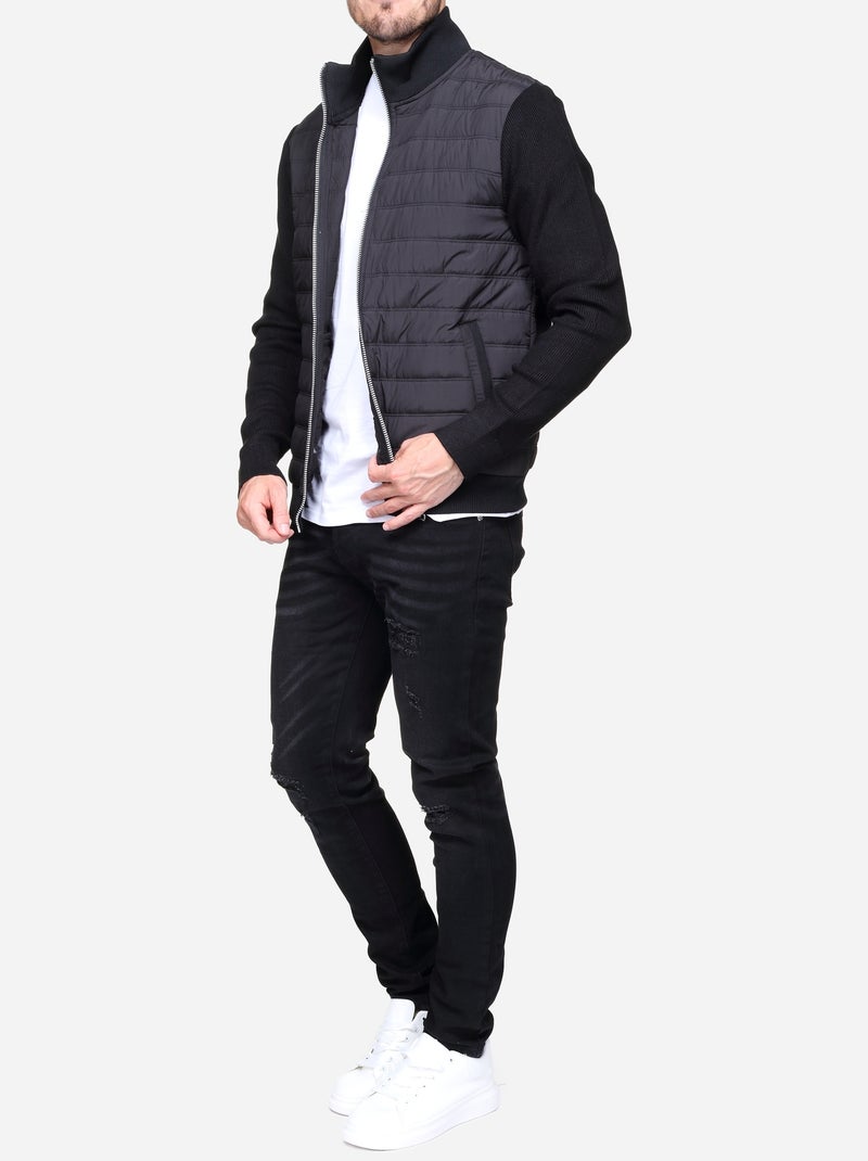 Blouson matelassé Noir - Kiabi