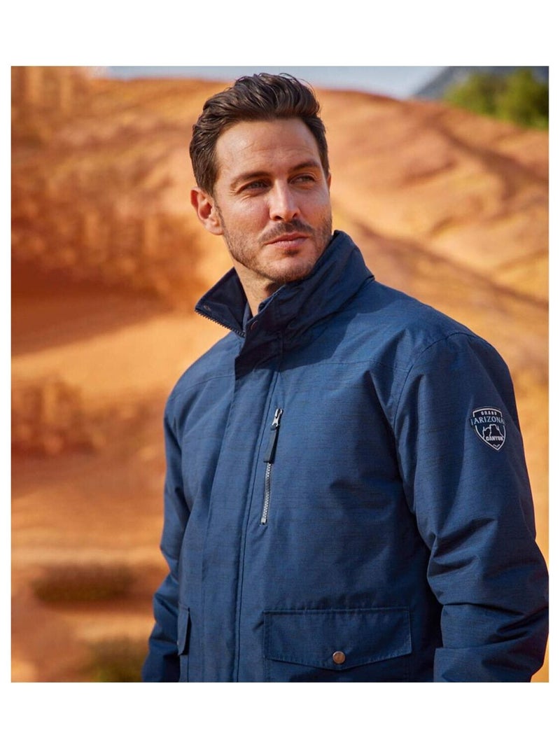 Blouson Microfibre Matelassé   - ATLAS FOR MEN Bleu marine - Kiabi