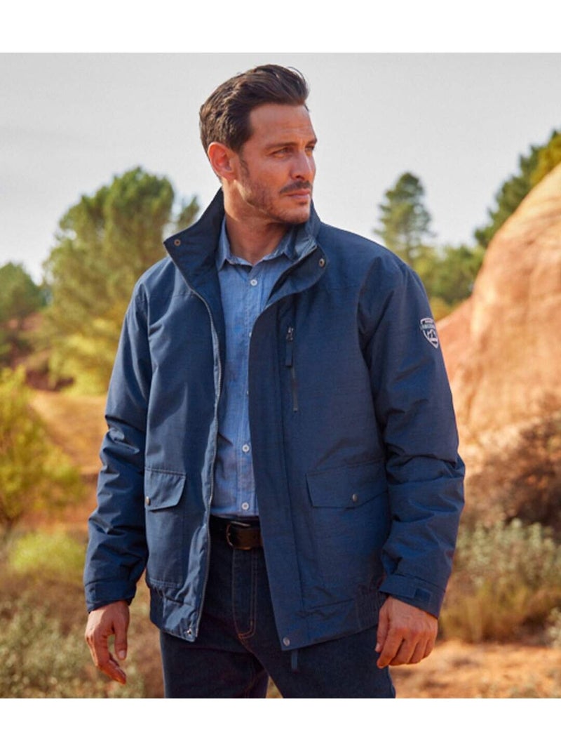 Blouson Microfibre Matelassé   - ATLAS FOR MEN Bleu marine - Kiabi