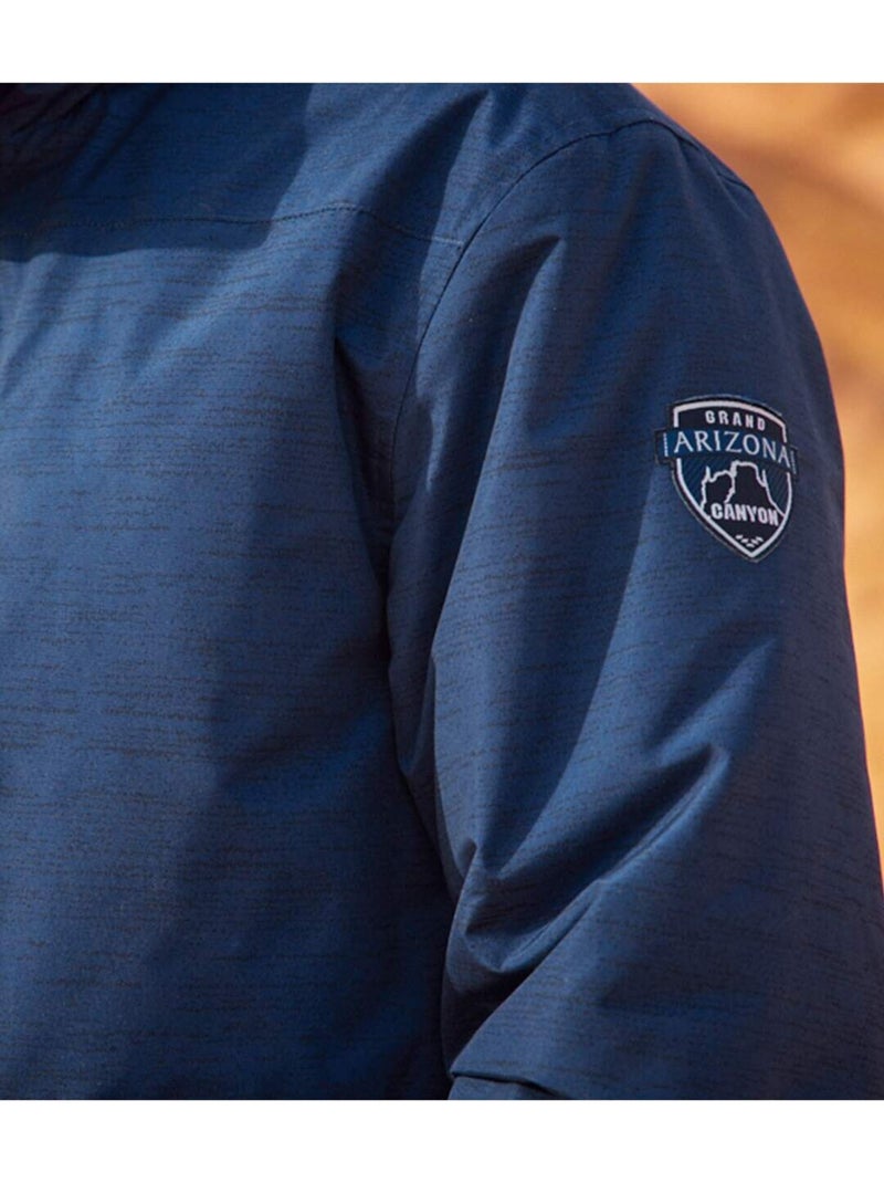 Blouson Microfibre Matelassé   - ATLAS FOR MEN Bleu marine - Kiabi