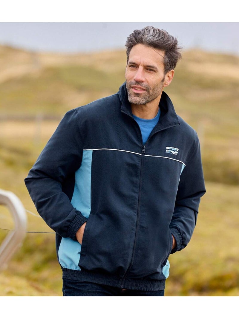 Blouson Microfibre Sport Run   - ATLAS FOR MEN Bleu marine - Kiabi