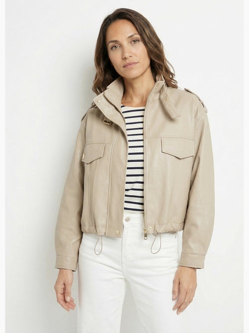 Blouson motard en simili cuir pastel - AFIBEL - Kiabi