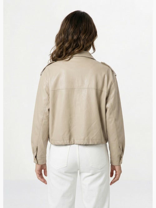 Blouson motard en simili cuir pastel - AFIBEL - Kiabi