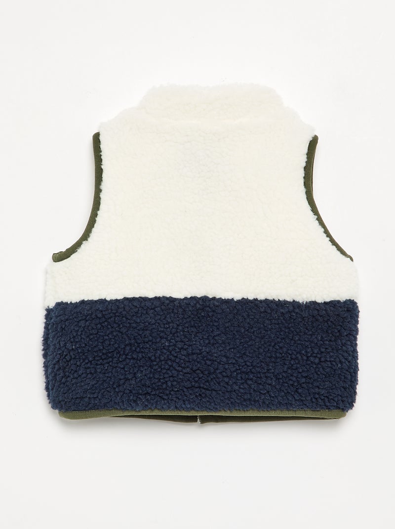 Blouson moutonné sans manches Beige - Kiabi