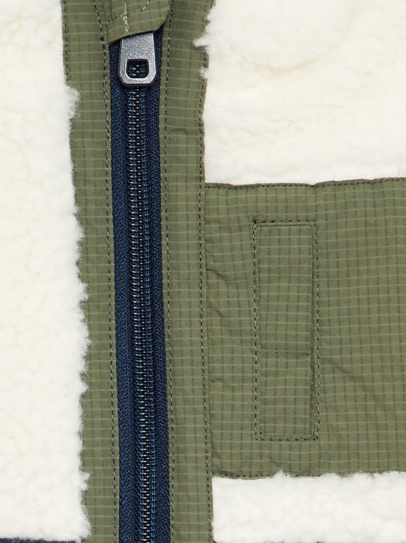 Blouson moutonné sans manches Beige - Kiabi