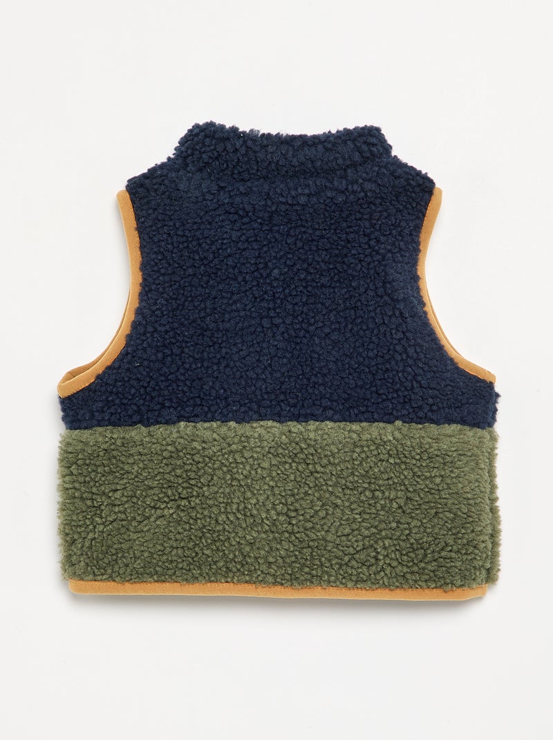 Blouson moutonné sans manches Bleu - Kiabi