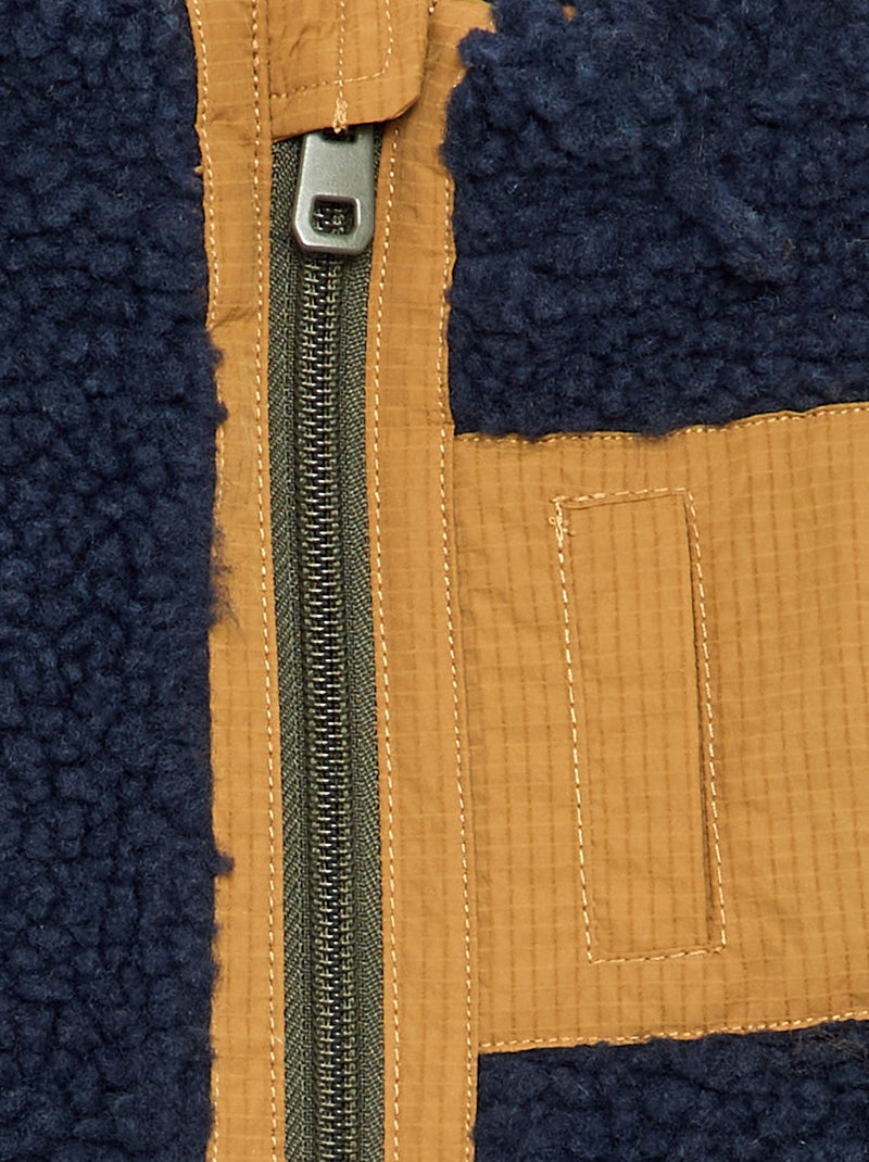 Blouson moutonné sans manches Bleu - Kiabi