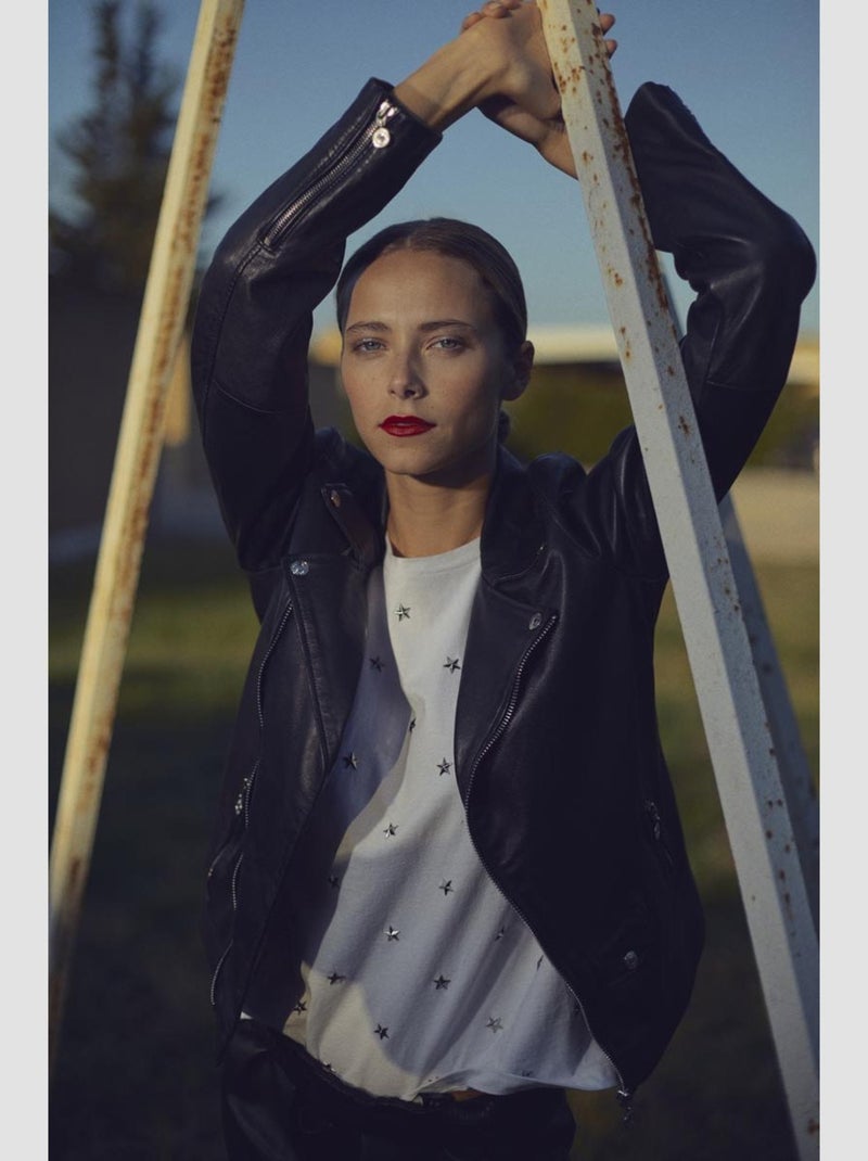 Blouson NANCY en cuir 'Le Temps Des Cerises' Noir - Kiabi