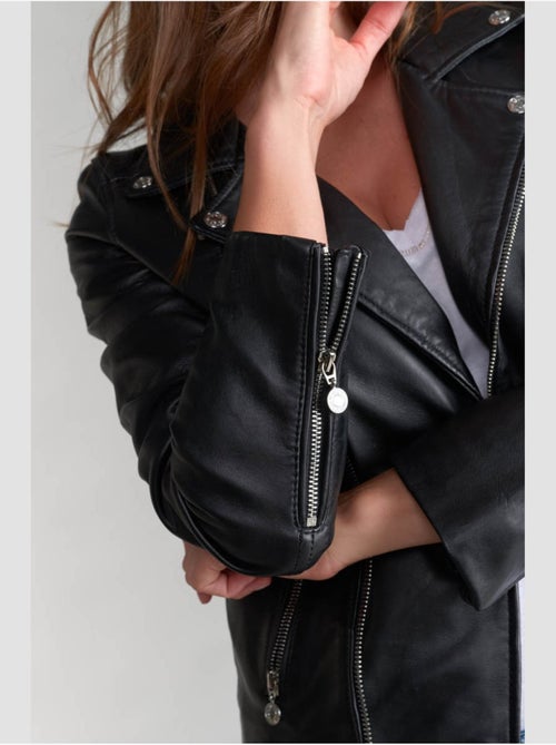Blouson NANCY en cuir 'Le Temps Des Cerises' - Kiabi