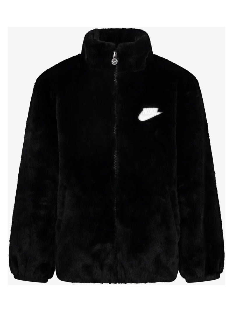 Blouson Nike à fausse fourrure Noir - Kiabi