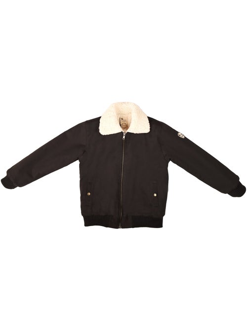 Blouson Noir Garçon  Doublure Col en Fausse Fourrure  TOP GUN - La Faute à Voltaire - Kiabi