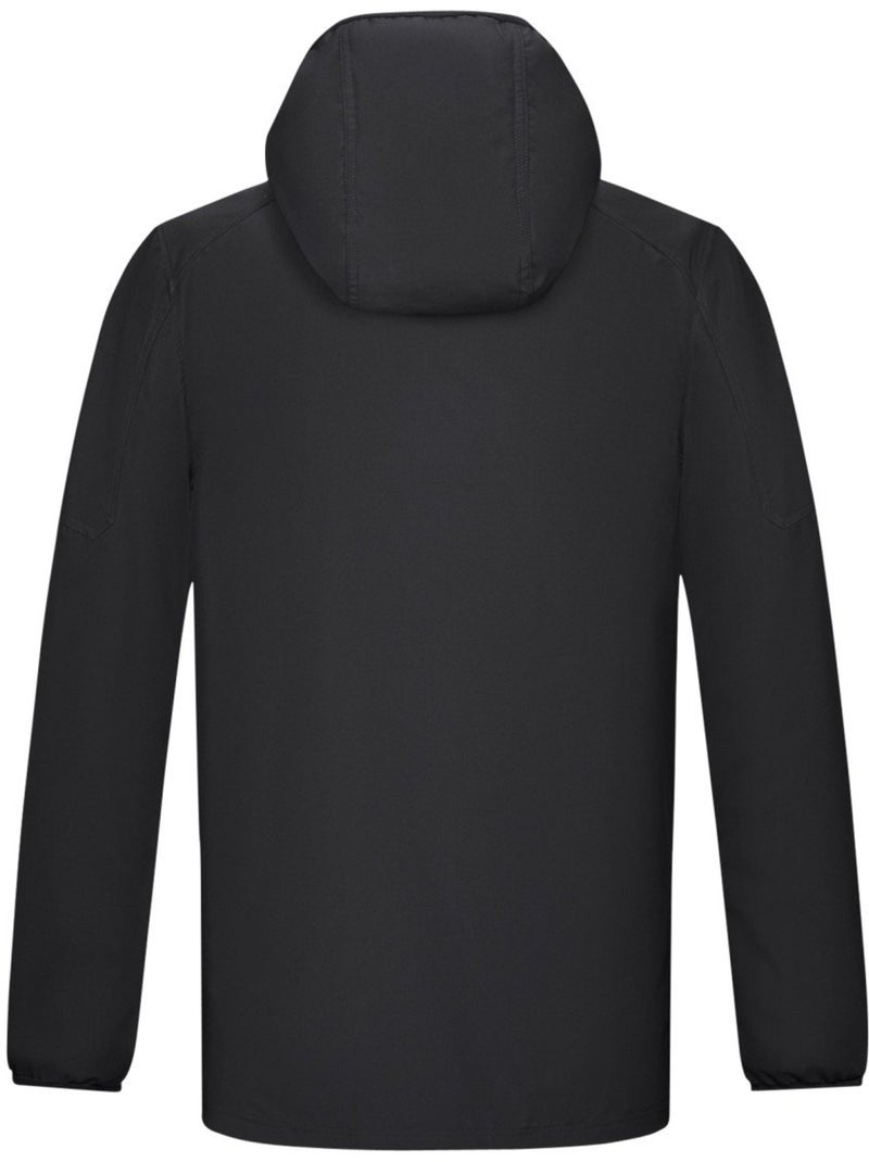 Blouson noir uni style K-way imperméable à capuche avec une coupe droite Noir - Kiabi
