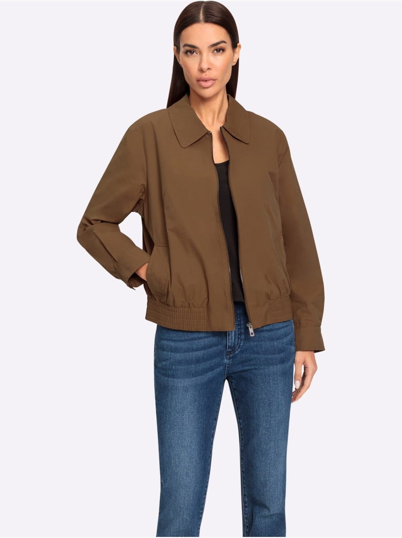 Blouson Ourlet élastique Flatteur - Taille Standard - Helline Marron - Kiabi