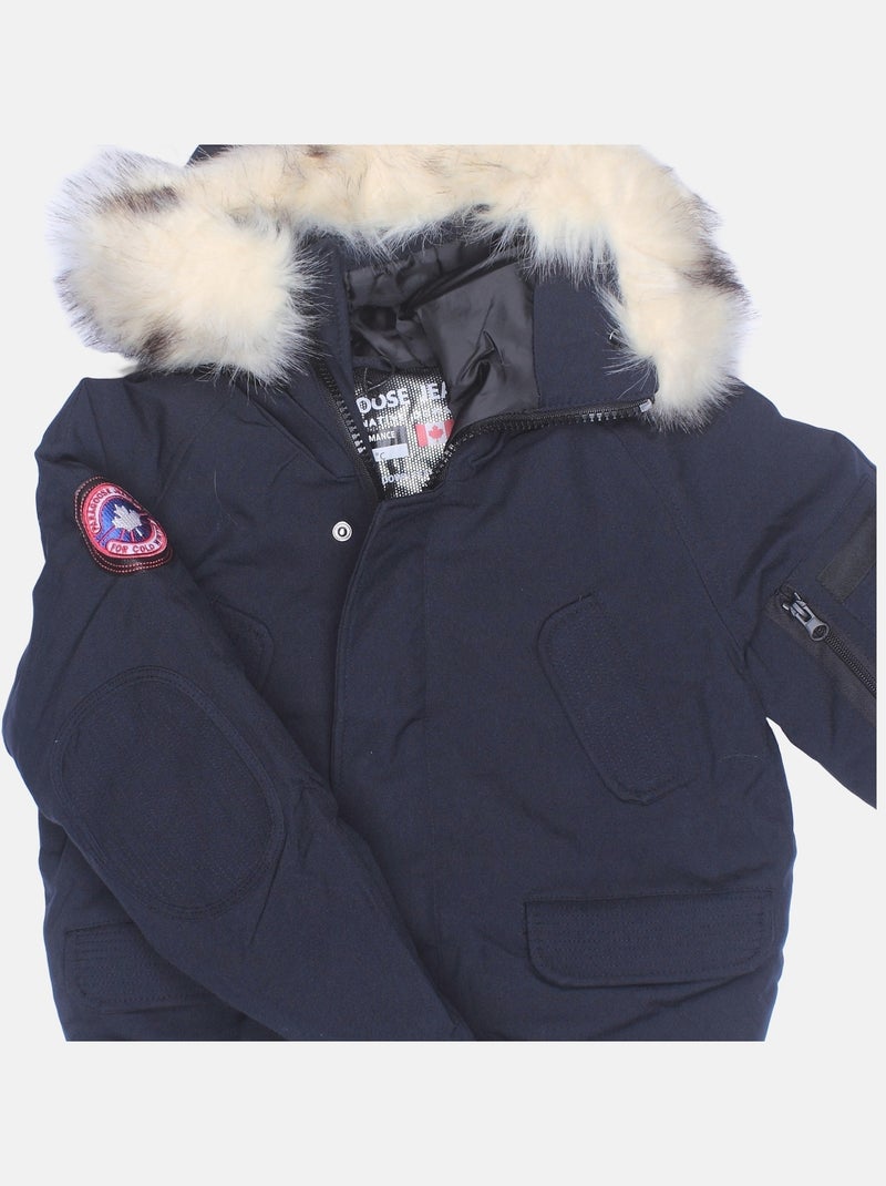 Blouson Paragoose Fourrure amovible Bleu foncé - Kiabi