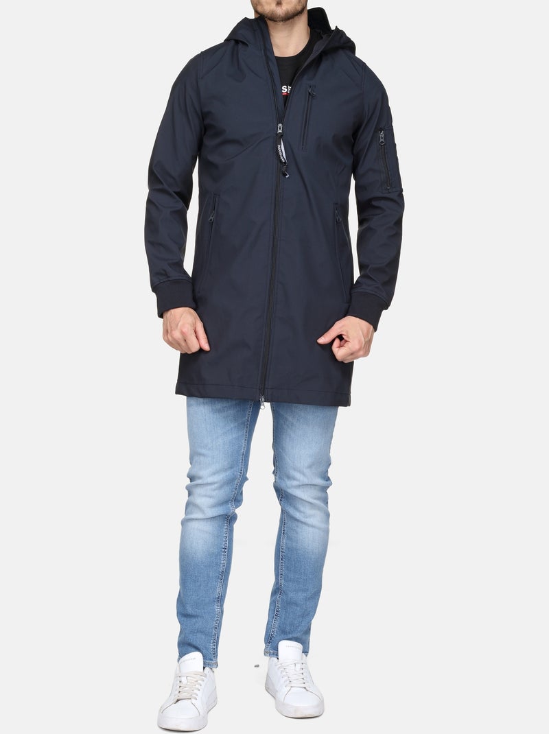 Blouson Paragoose mi longue avec capuche Bleu - Kiabi