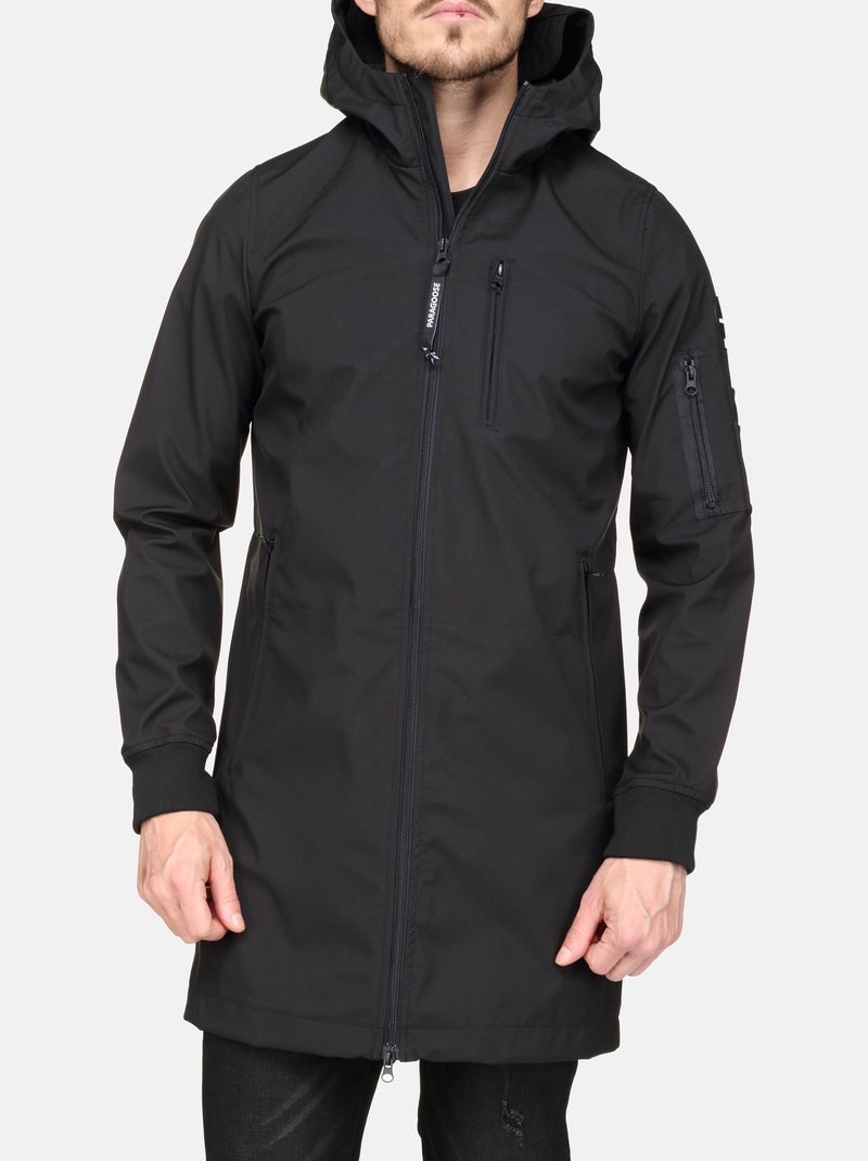 Blouson Paragoose mi longue avec capuche Noir - Kiabi