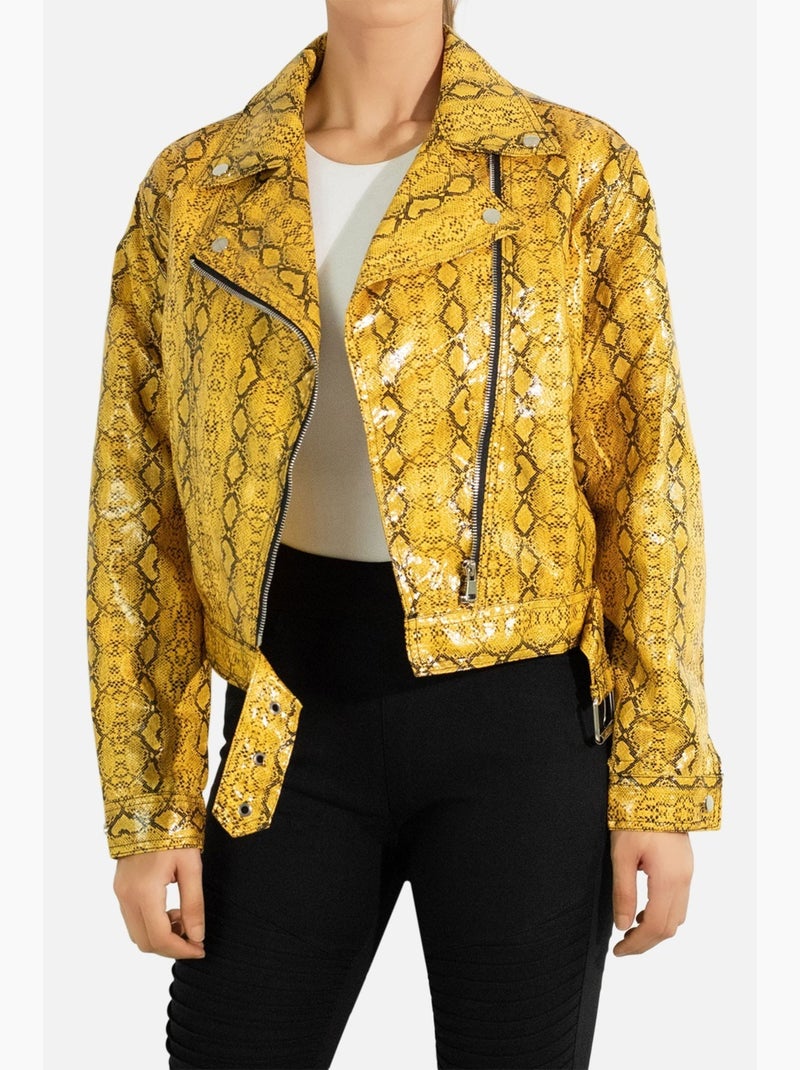 Blouson perfecto Kebello Jaune - Kiabi