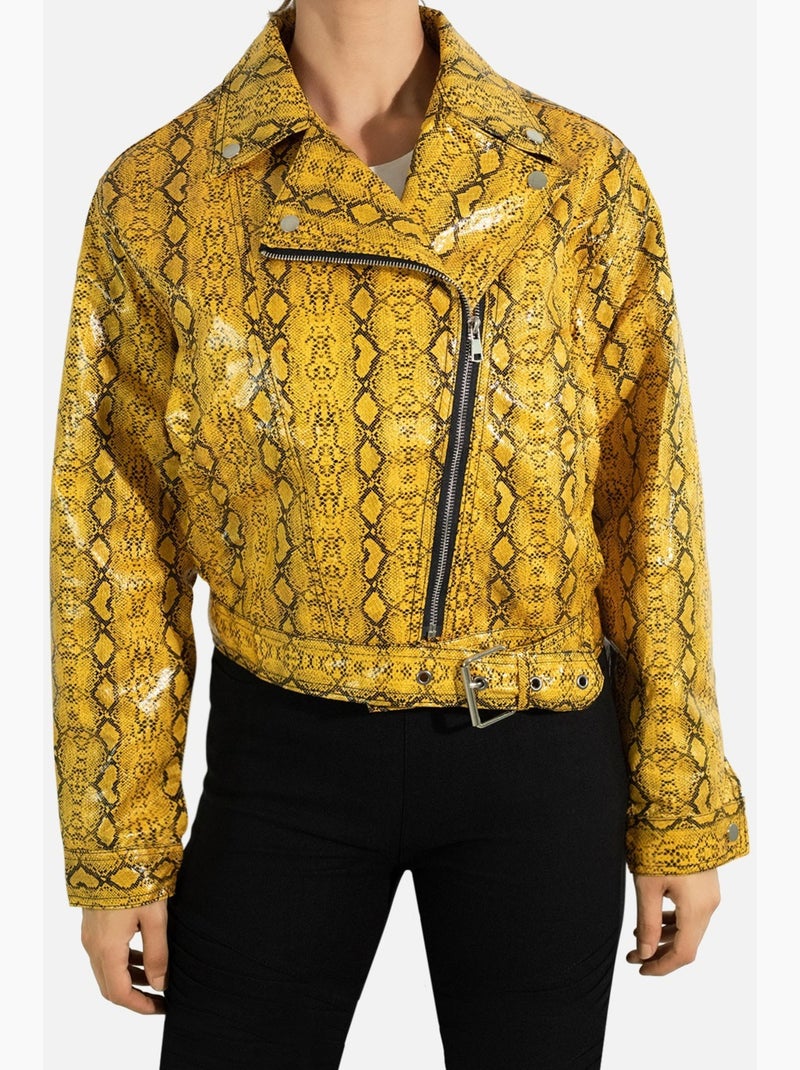 Blouson perfecto Kebello Jaune - Kiabi