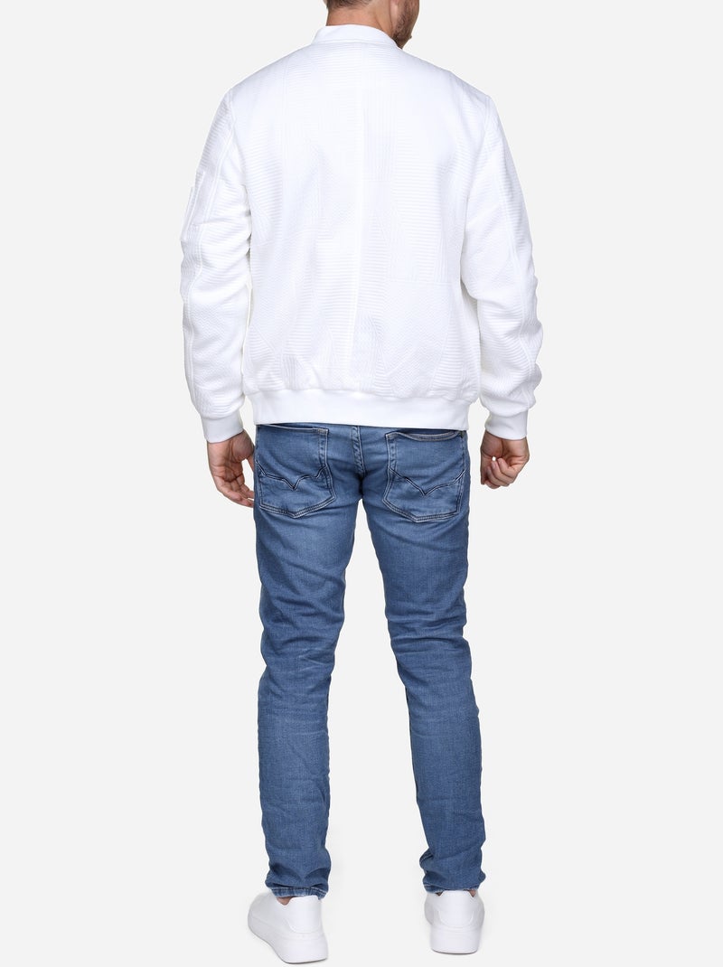 Blouson piqué uni Blanc - Kiabi