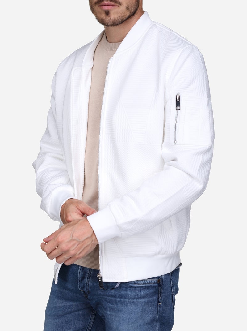 Blouson piqué uni Blanc - Kiabi