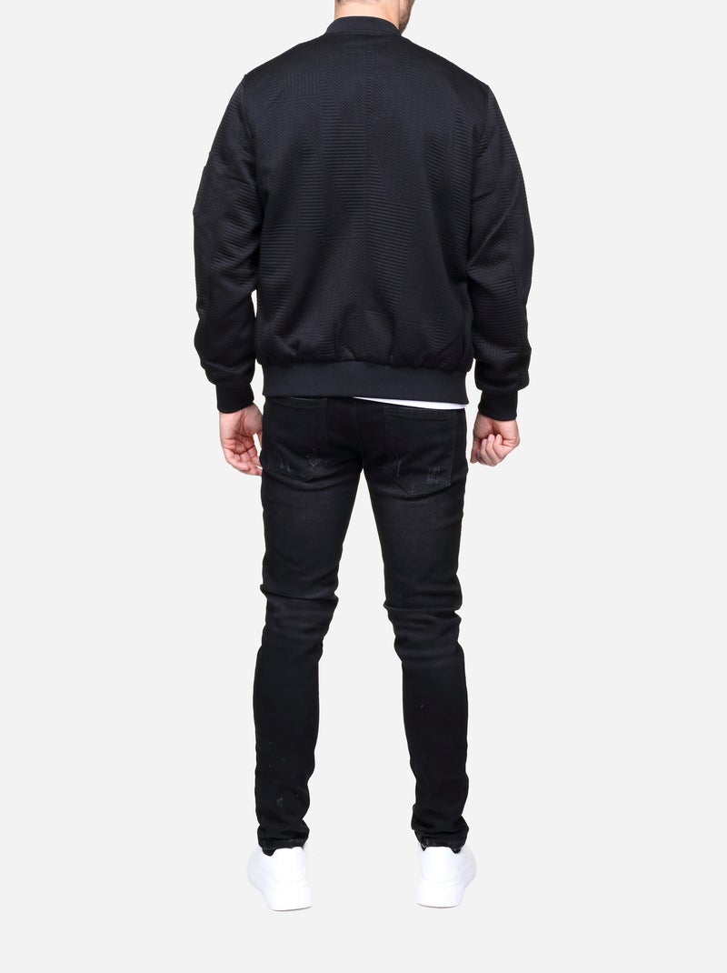 Blouson piqué uni Noir - Kiabi