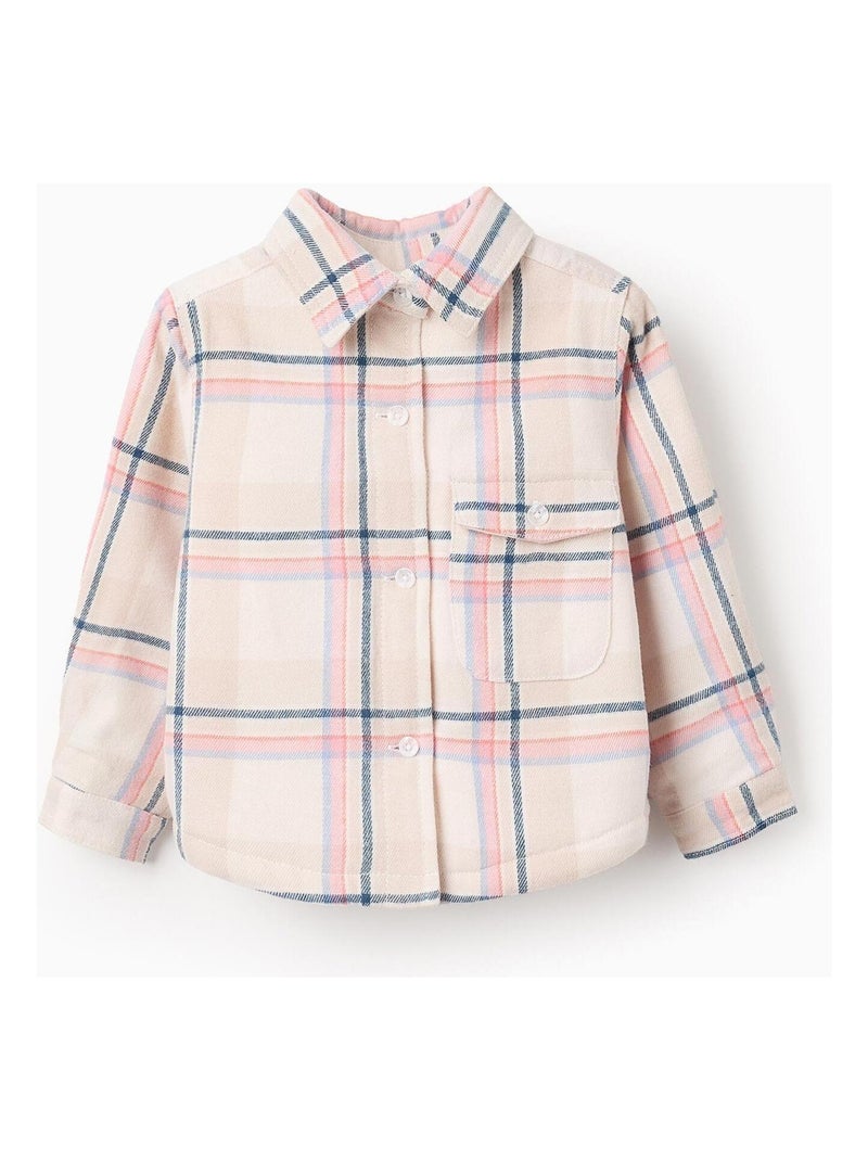 Blouson plaid, avec boutons-pression, doublure effet moutonné ART ATTACK Beige clair - Kiabi