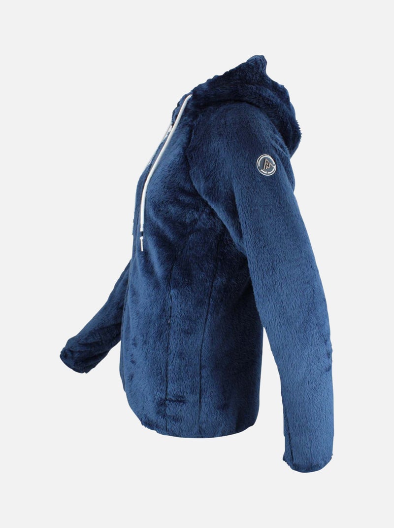 Blouson polaire à capuche   ALANZO - PEAK MOUNTAIN Bleu marine - Kiabi