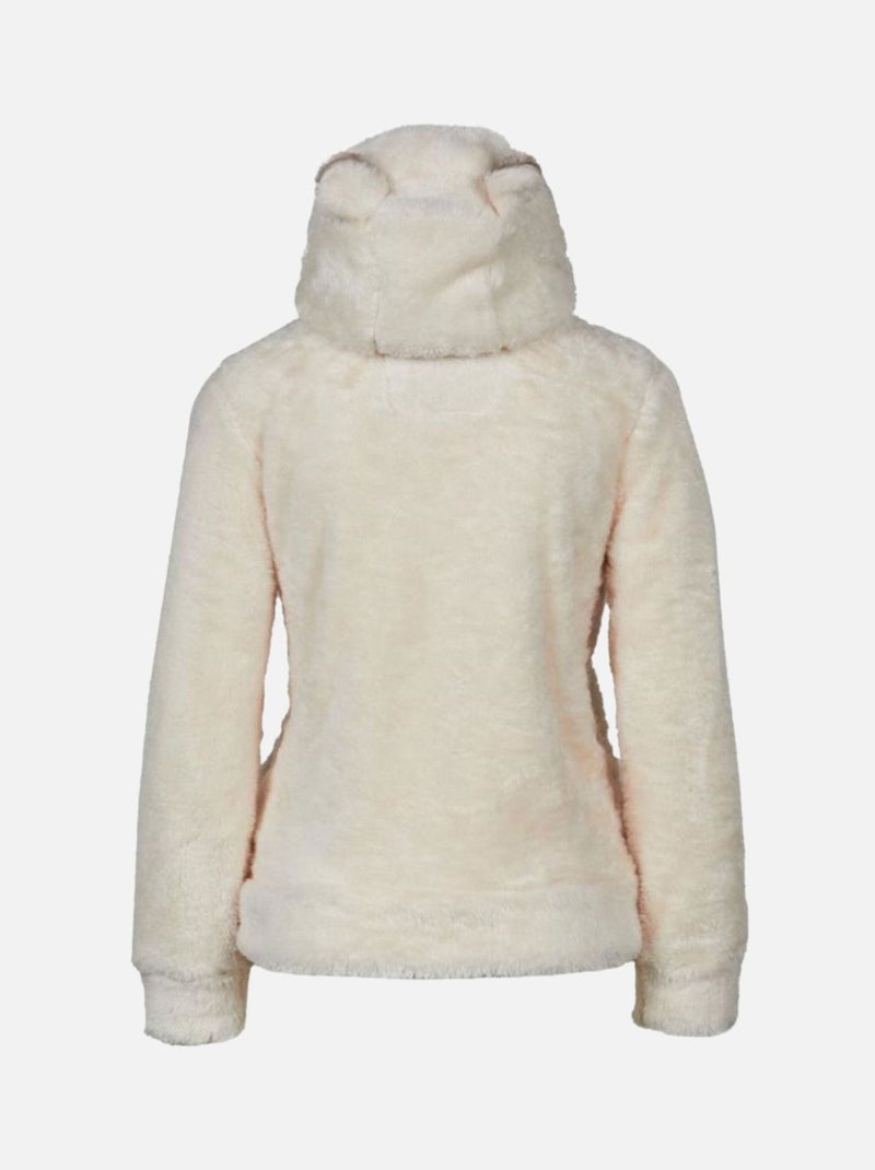 Blouson polaire à capuche   ARELI - DEGRE CELSIUS Ecru - Kiabi