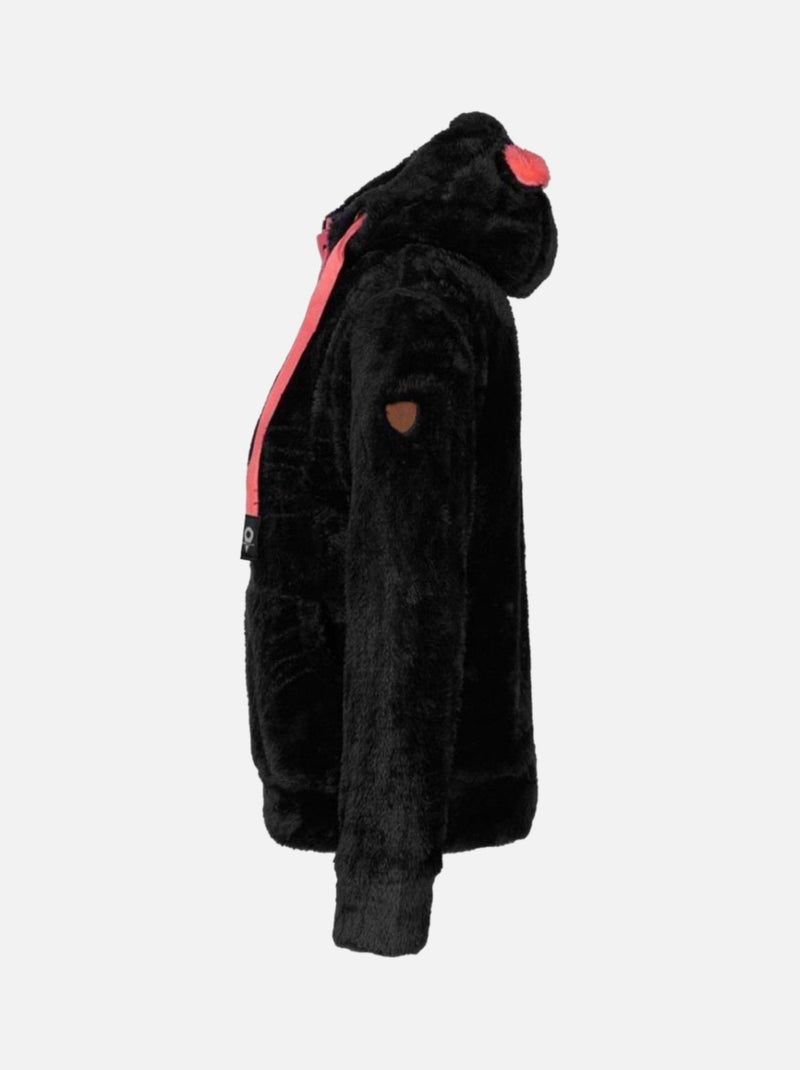 Blouson polaire à capuche   ARELI - DEGRE CELSIUS Noir Noir - Kiabi