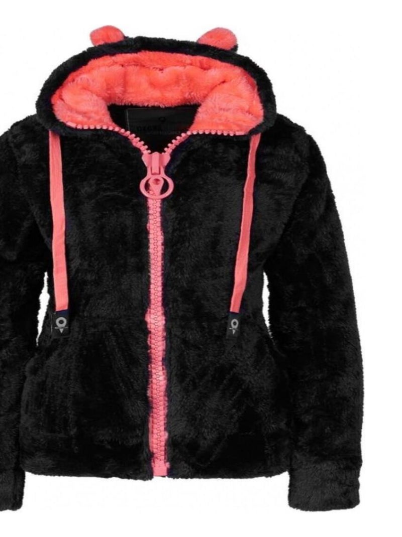 Blouson polaire à capuche femme ARELI Noir Noir - Kiabi