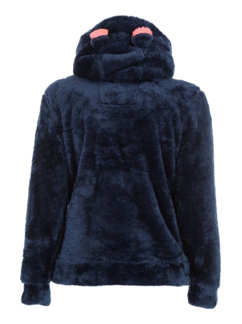 Blouson polaire à capuche fille FARELI - DEGRE CELSIUS Bleu marine - Kiabi