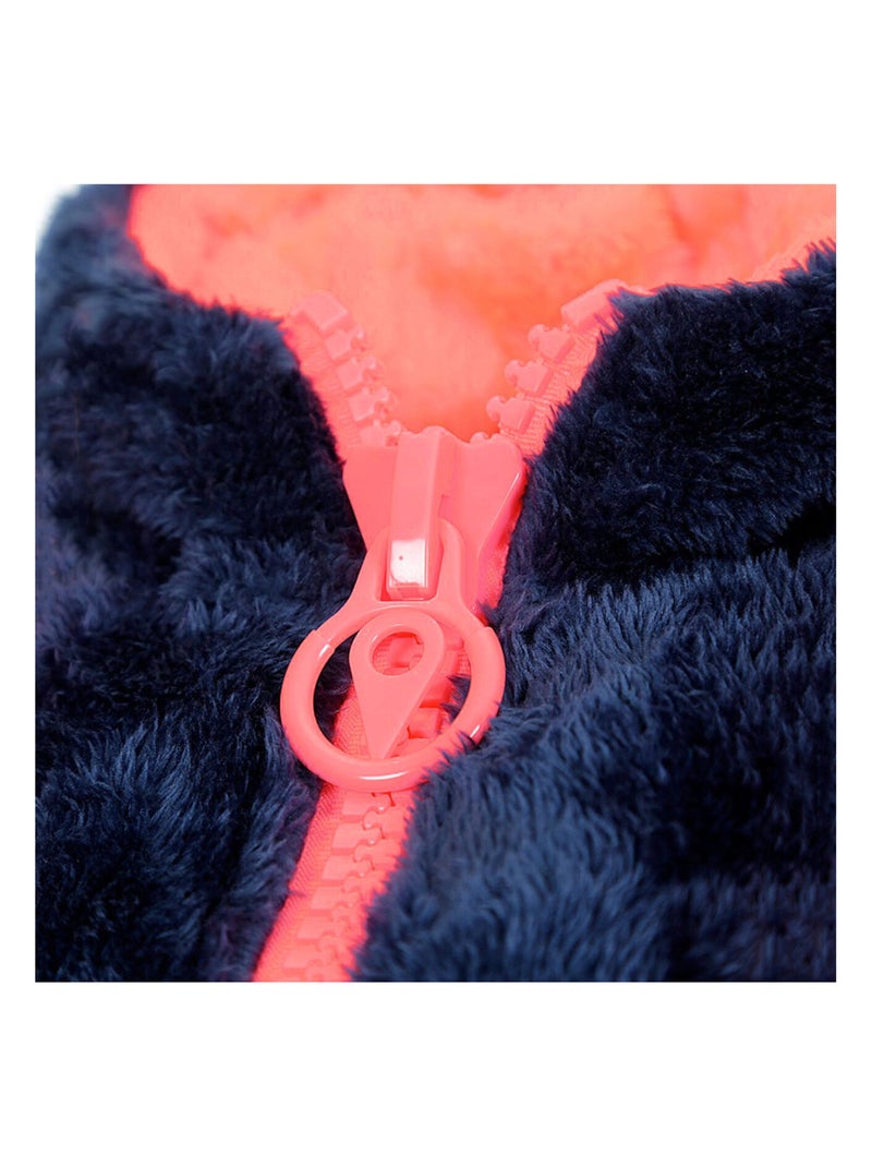 Blouson polaire à capuche fille FARELI - DEGRE CELSIUS Bleu marine - Kiabi