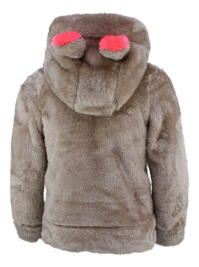 Blouson polaire à capuche fille FARELI - DEGRE CELSIUS Gris taupe - Kiabi