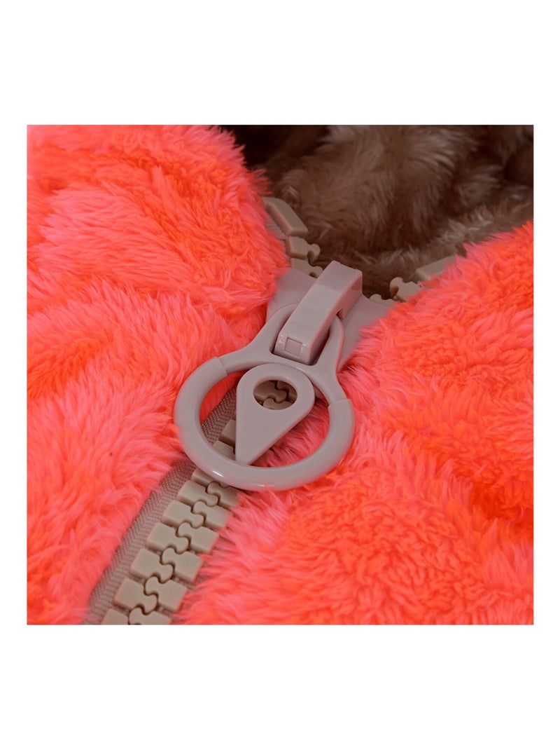 Blouson polaire à capuche fille FARELI - DEGRE CELSIUS Orange corail - Kiabi