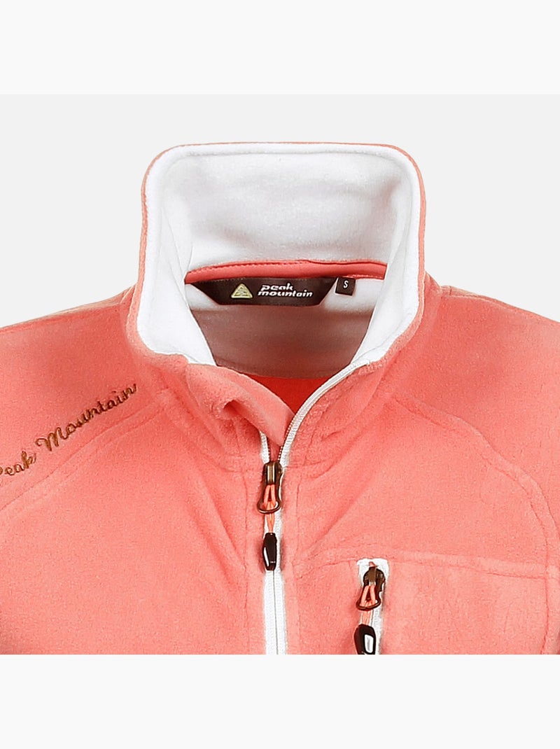 Blouson polaire   ACALON - PEAK MOUNTAIN Orange corail - Kiabi