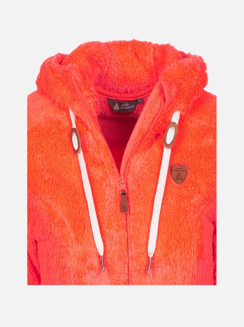 Blouson polaire   ALANE - PEAK MOUNTAIN Orange corail - Kiabi