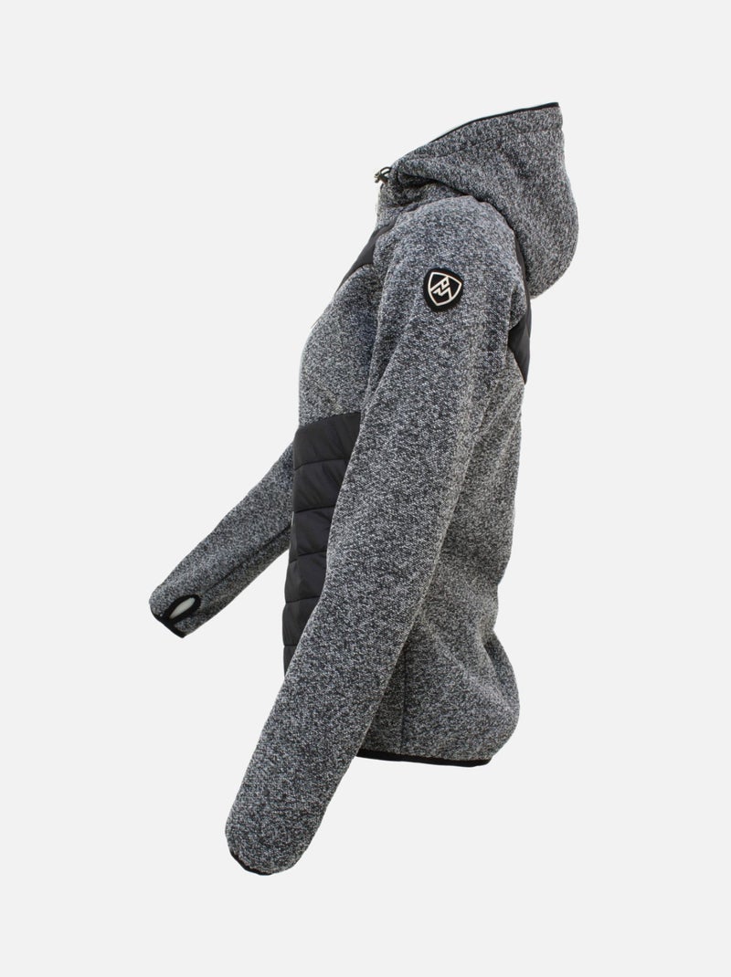 Blouson polaire   ALBERT - PEAK MOUNTAIN Noir Argenté - Kiabi
