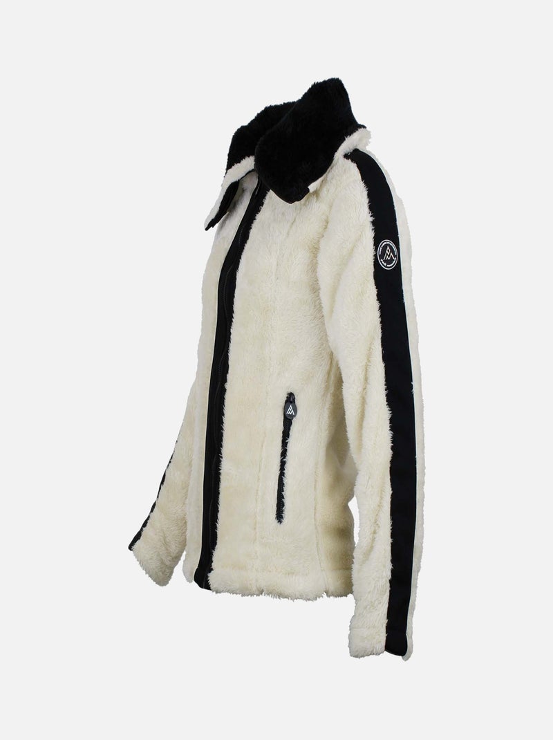 Blouson polaire   AREVA - PEAK MOUNTAIN Ecru - Kiabi