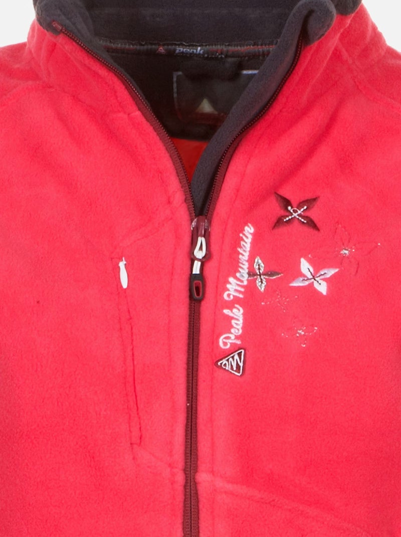 Blouson polaire   ARIL - PEAK MOUNTAIN Orange corail - Kiabi