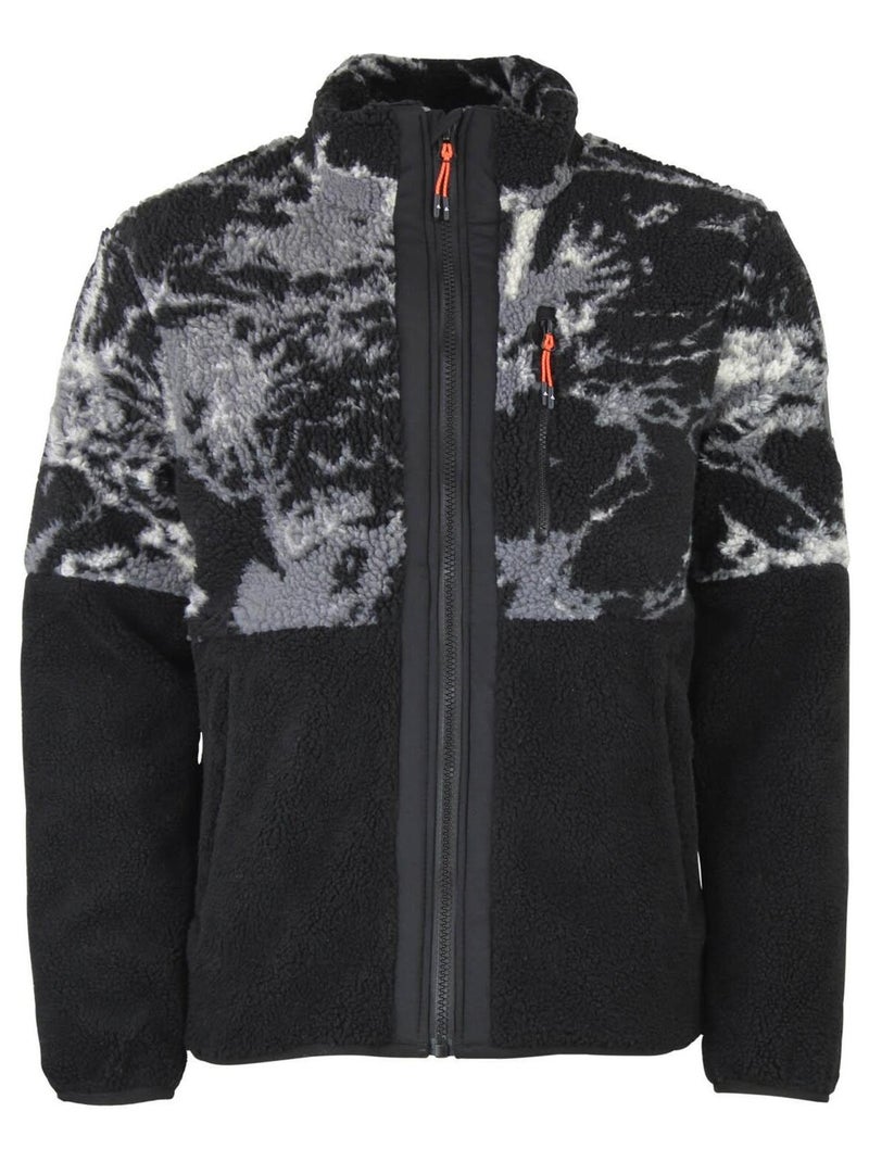 Blouson polaire   CEFRAN - PEAK MOUNTAIN Noir Gris - Kiabi