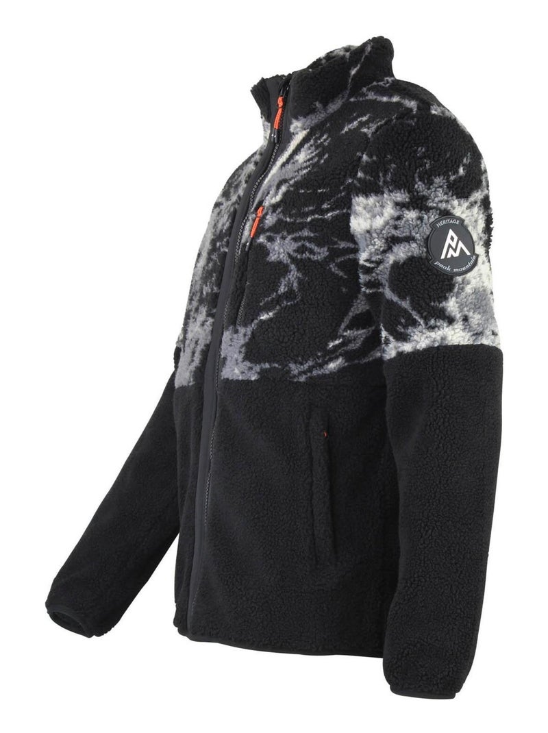 Blouson polaire   CEFRAN - PEAK MOUNTAIN Noir Gris - Kiabi